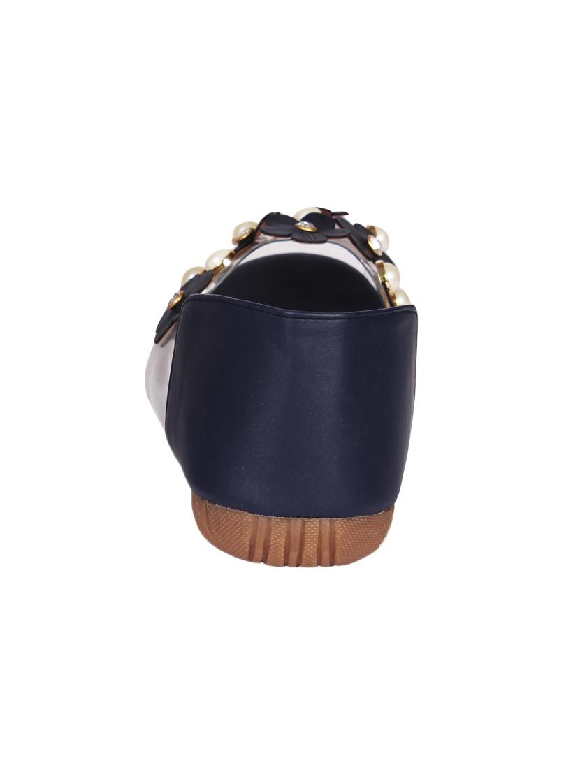 blue faux leather slip on sandals - 15249574 - Zoom Image - 3