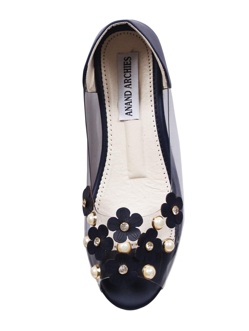 blue faux leather slip on sandals - 15249574 - Zoom Image - 4