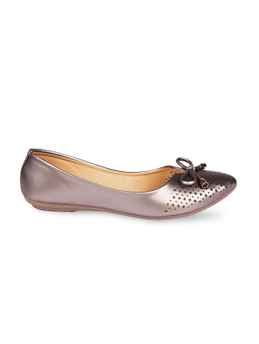 grey faux leather slip on ballerina - 15249577 - Zoom Image - 2