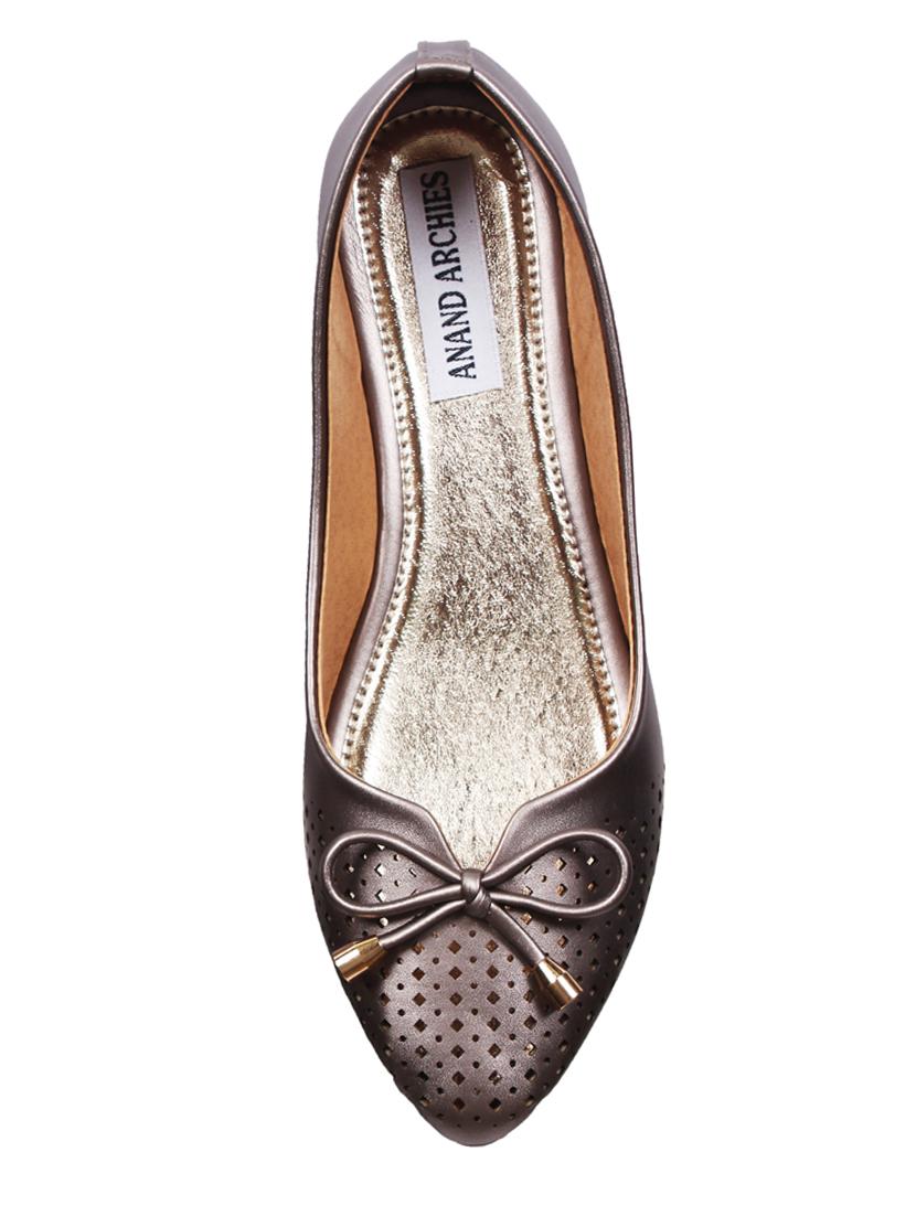 grey faux leather slip on ballerina - 15249577 - Zoom Image - 4