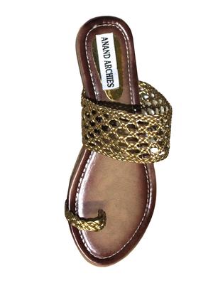 gold one toe sandal - 15249593 - Standard Image - 4