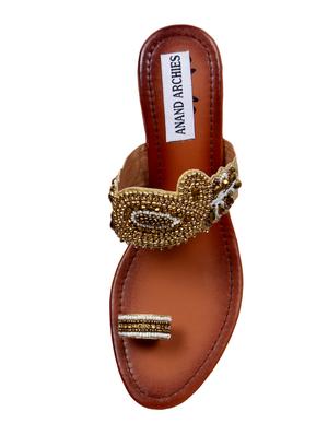 gold one toe wedge - 15249595 - Standard Image - 4