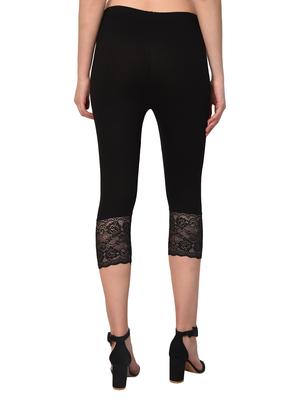 black solid capri leggings - 15249760 - Standard Image - 3