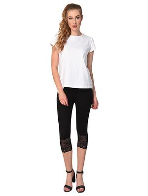 black solid capri leggings - 15249760 - Standard Image - 4