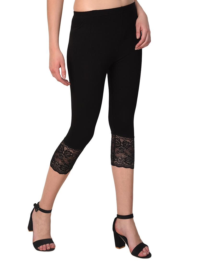 black solid capri leggings - 15249760 - Zoom Image - 2