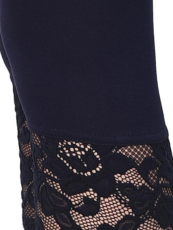 navy blue solid capri leggings - 15249761 - Zoom Image - 5