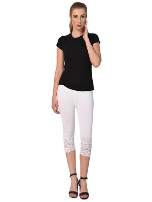 white solid leggings capri - 15249764 - Standard Image - 4