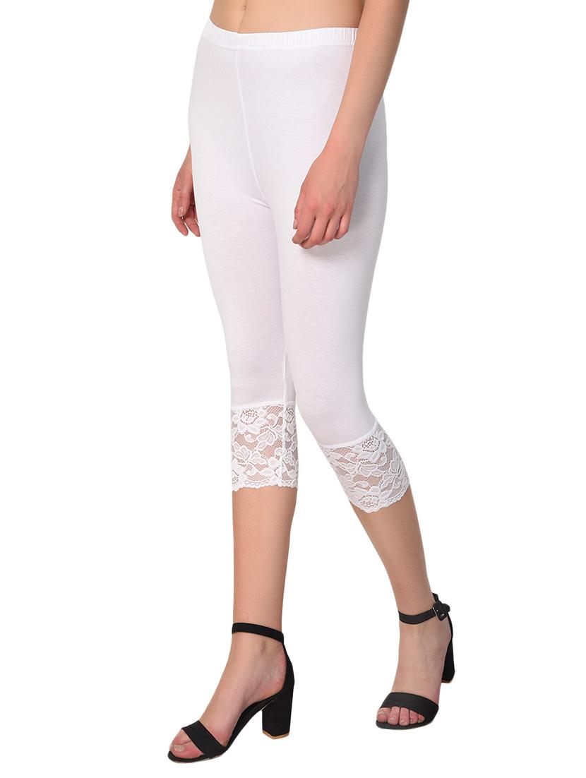 white solid leggings capri - 15249764 - Zoom Image - 2