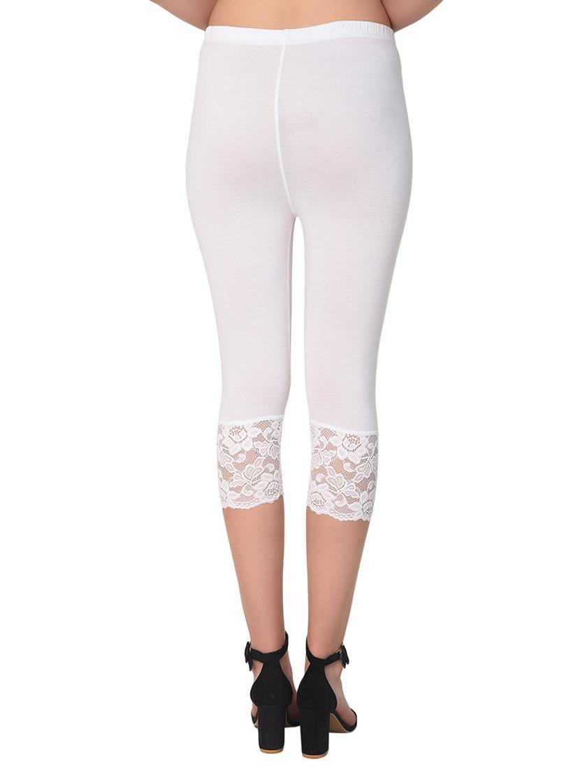 white solid leggings capri - 15249764 - Zoom Image - 3