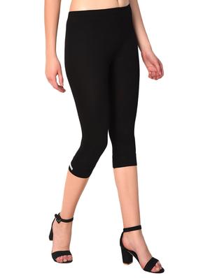 black solid leggings capri - 15249765 -  Standard Image - 1