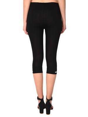 black solid leggings capri - 15249765 - Standard Image - 3