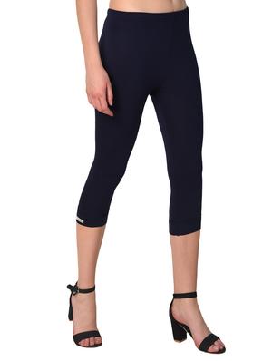 dark blue solid leggings capri - 15249766 - Standard Image - 2