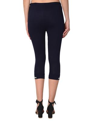 dark blue solid leggings capri - 15249766 - Standard Image - 3
