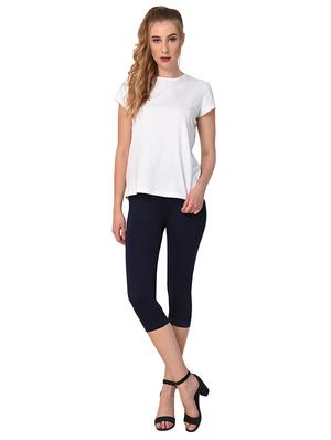 dark blue solid leggings capri - 15249766 - Standard Image - 4