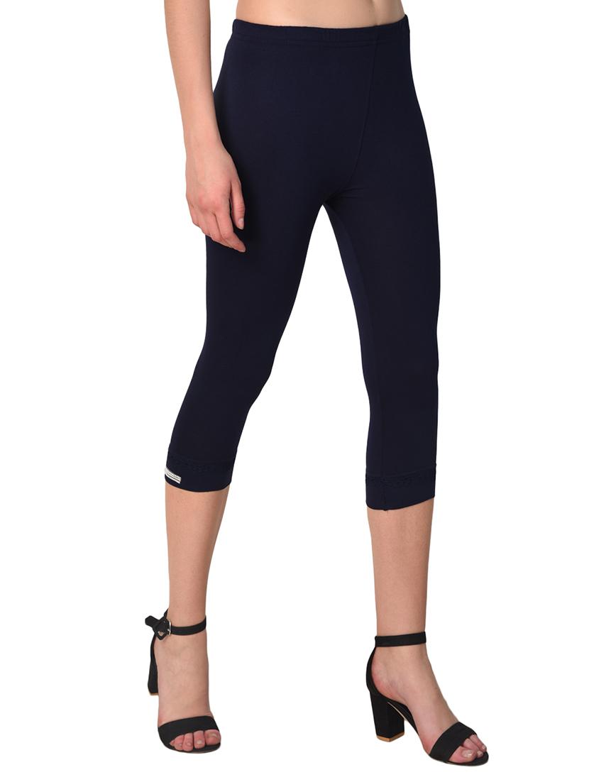 dark blue solid leggings capri - 15249766 - Zoom Image - 2