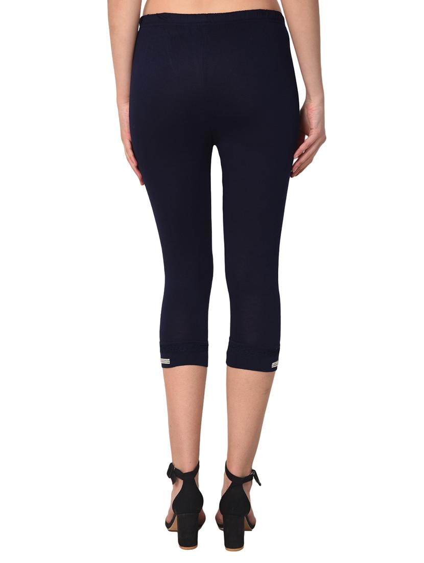 dark blue solid leggings capri - 15249766 - Zoom Image - 3