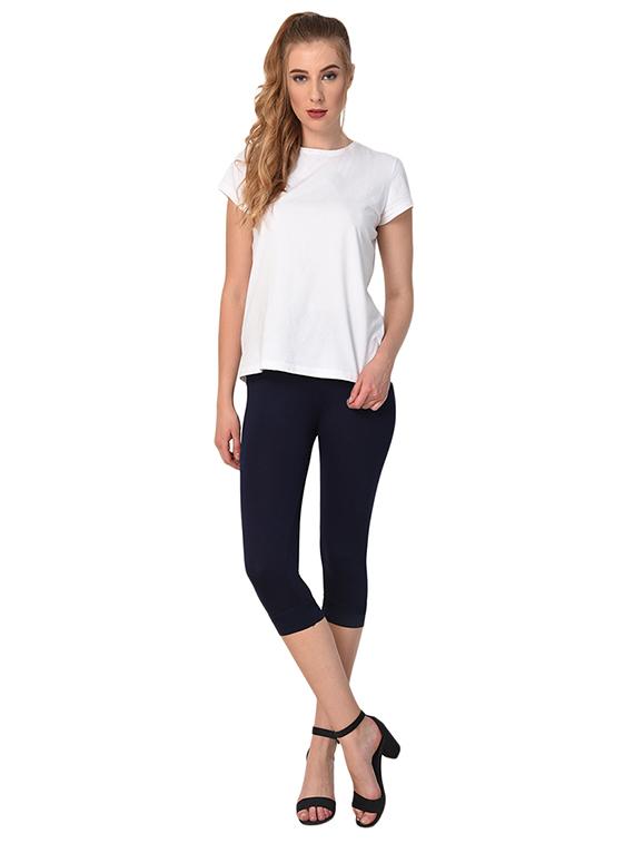 dark blue solid leggings capri - 15249766 - Zoom Image - 4