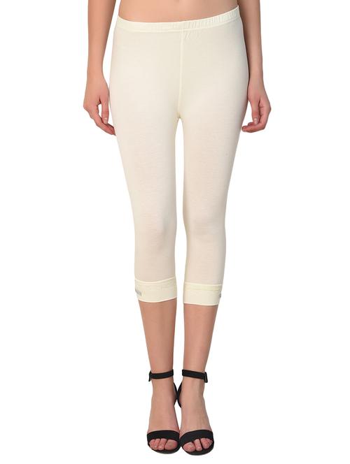 white solid leggings capri - 15249767 - Standard Image - 1