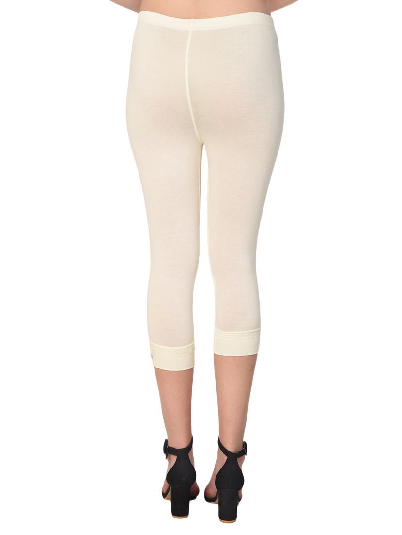white solid leggings capri - 15249767 - Zoom Image - 3