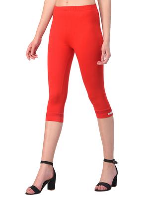 red solid leggings capri - 15249769 - Standard Image - 2
