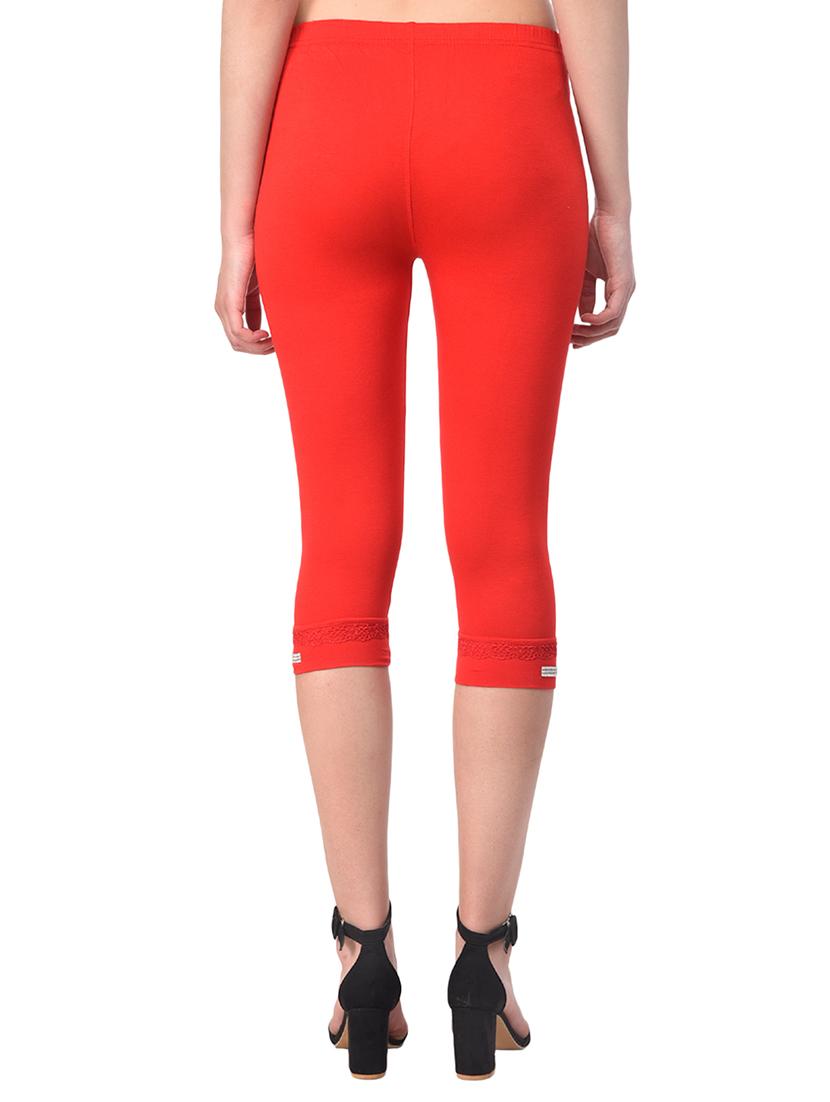 red solid leggings capri - 15249769 - Zoom Image - 3