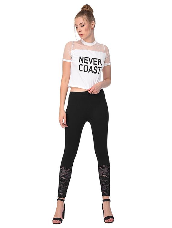 black solid leggings - 15249784 - Zoom Image - 4