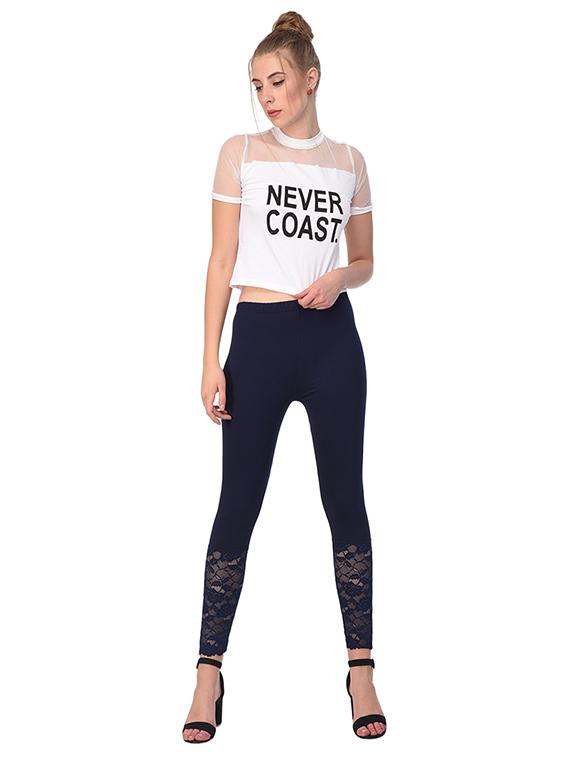 dark blue solid leggings - 15249785 - Zoom Image - 4