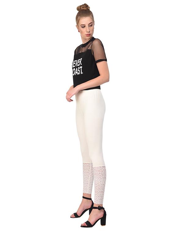 white solid leggings - 15249786 - Zoom Image - 4
