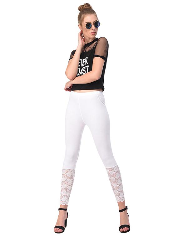 white solid leggings - 15249789 - Zoom Image - 4