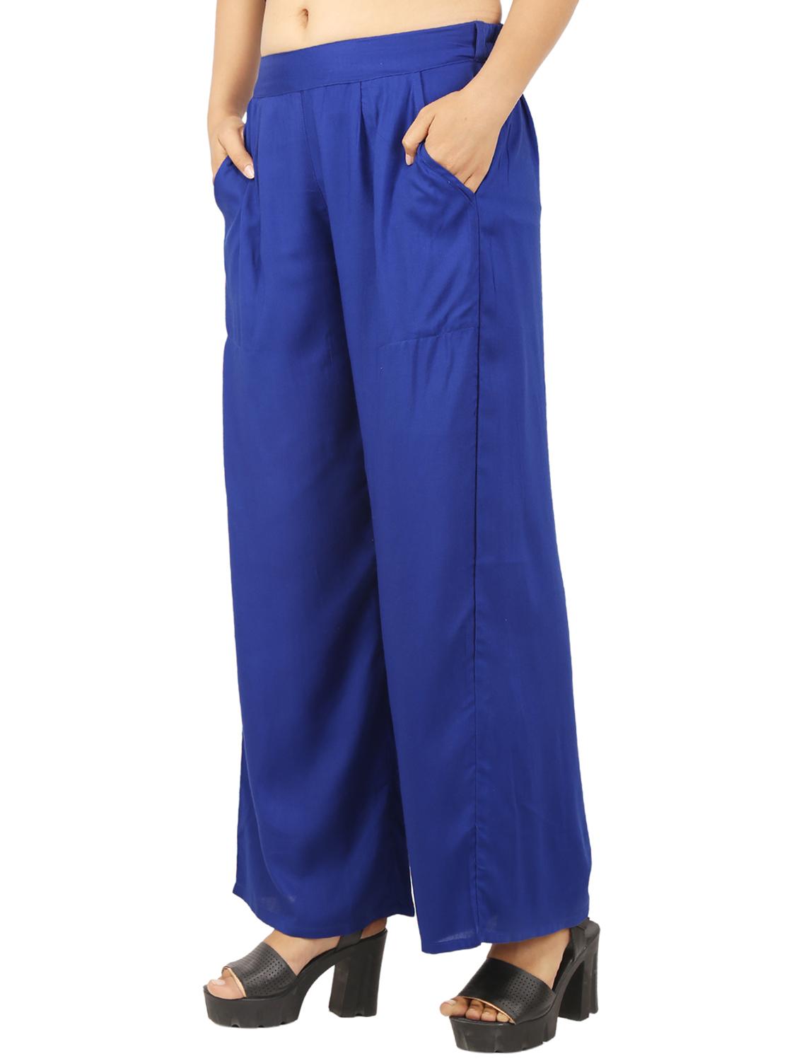solid pleated straight palazzo - 15249902 - Zoom Image - 2
