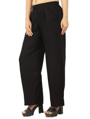 solid pleated straight palazzo - 15249903 - Standard Image - 2