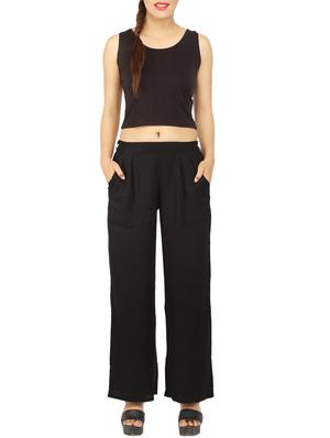 solid pleated straight palazzo - 15249903 - Standard Image - 4