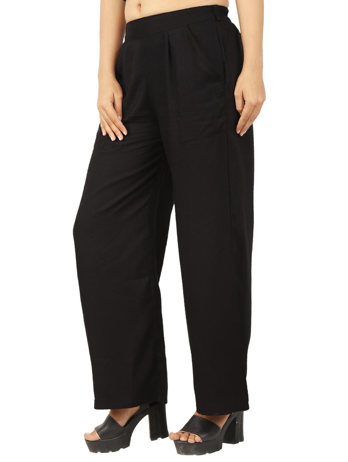 solid pleated straight palazzo - 15249903 - Zoom Image - 2