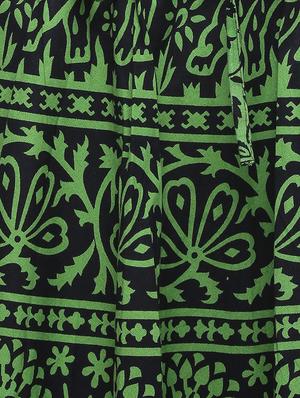 green cotton flared skirt - 15250173 - Standard Image - 5