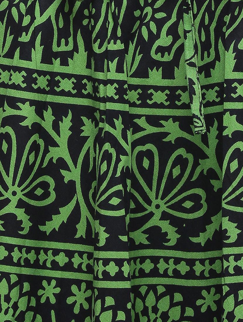 green cotton flared skirt - 15250173 - Zoom Image - 5