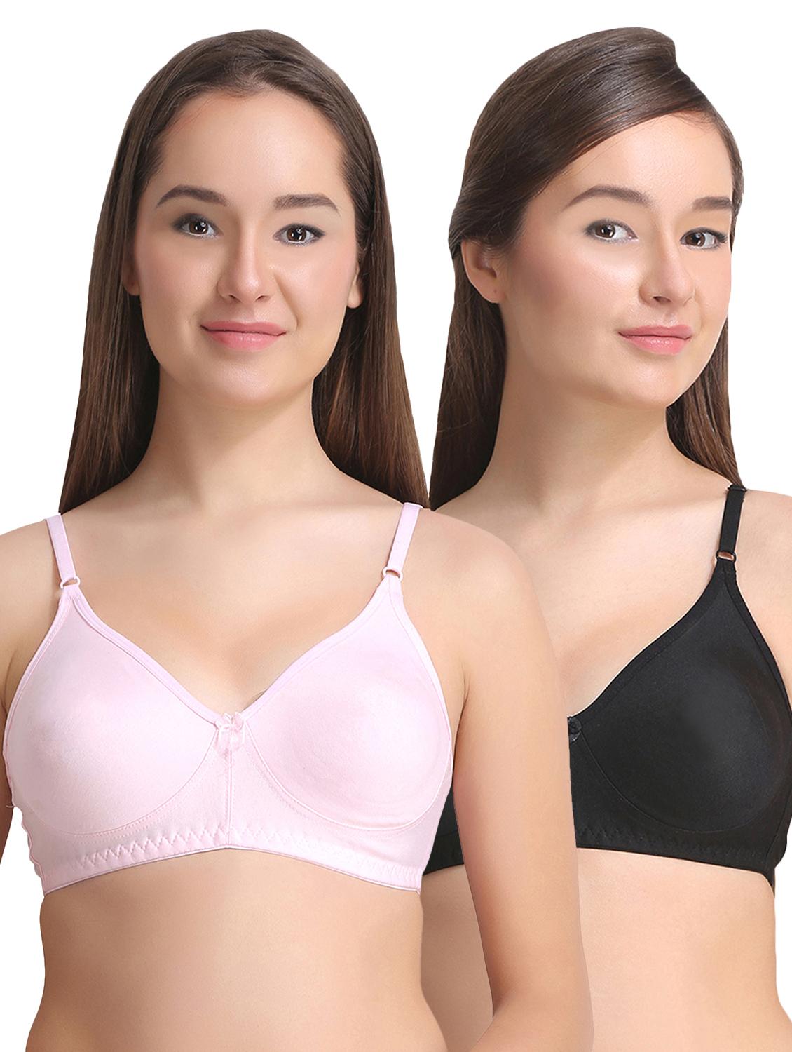 set of 2 contrast bow patch bras - 15250238 - Zoom Image - 1