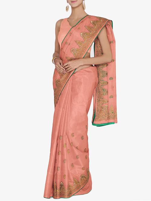 pink art silk embroidered saree with blouse - 15250872 - Standard Image - 1