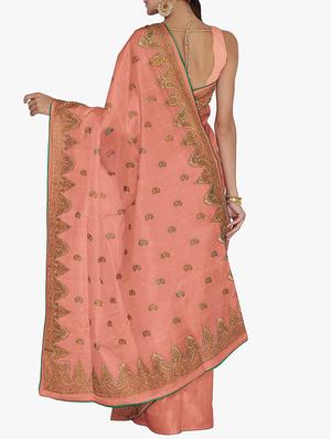 pink art silk embroidered saree with blouse - 15250872 - Standard Image - 2