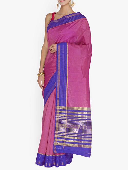 purple art silk bordered saree with blouse - 15250894 - Standard Image - 1