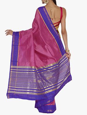 purple art silk bordered saree with blouse - 15250894 - Standard Image - 2