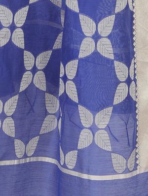 blue chanderi woven dupatta - 15251257 - Standard Image - 2
