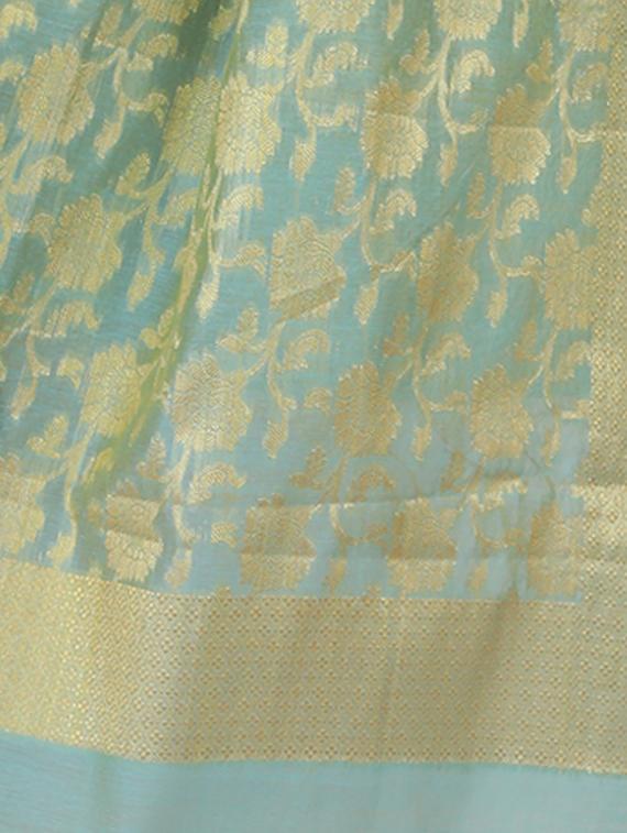 blue chanderi woven dupatta - 15251262 - Zoom Image - 2