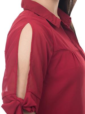 slit sleeve solid top - 15252170 - Standard Image - 4