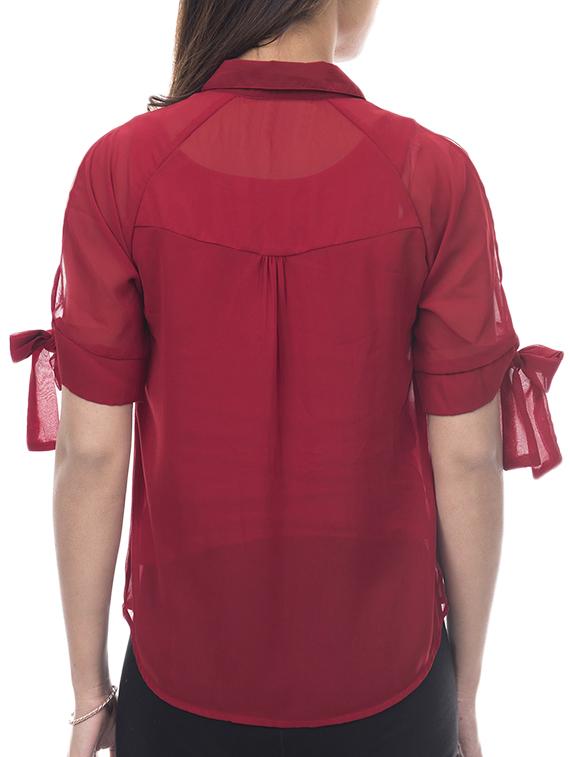 slit sleeve solid top - 15252170 - Zoom Image - 3