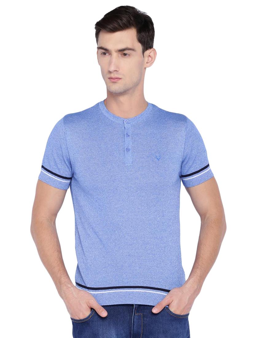 blue solid t-shirt - 15252302 - Zoom Image - 1