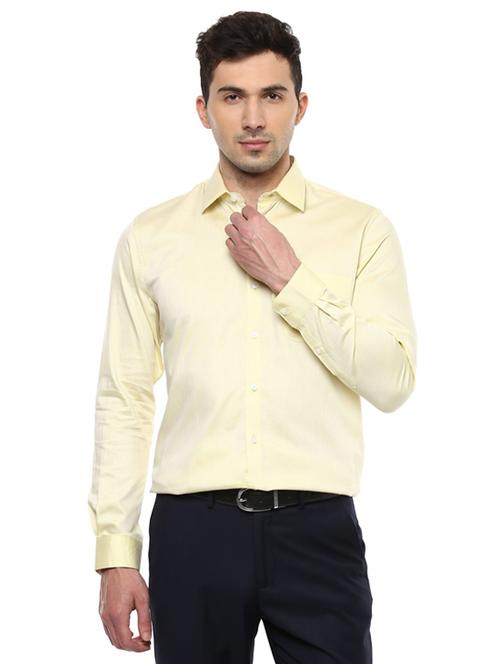 yellow cotton formal shirt - 15252346 - Standard Image - 1