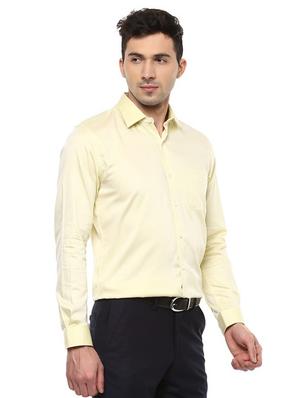 yellow cotton formal shirt - 15252346 - Standard Image - 2