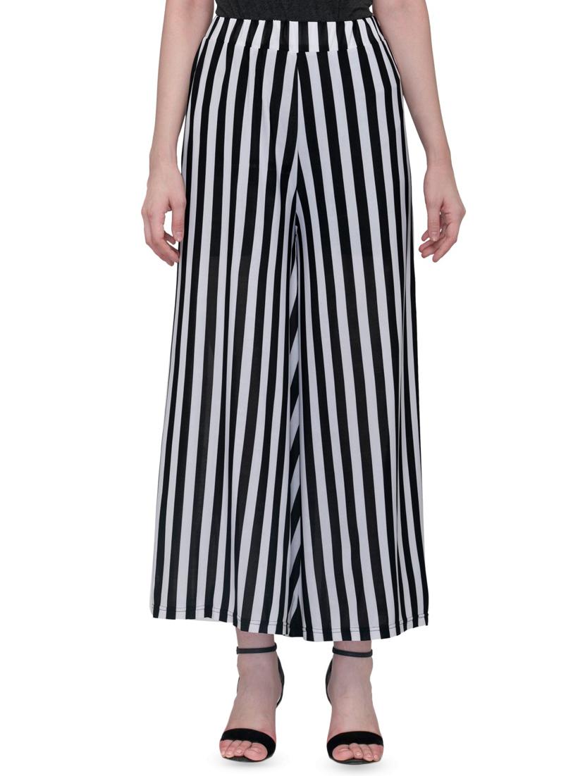 high rise striped flared palazzo - 15252386 - Zoom Image - 1