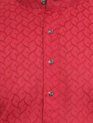 red cotton medium kurta - 15252433 - Standard Image - 4