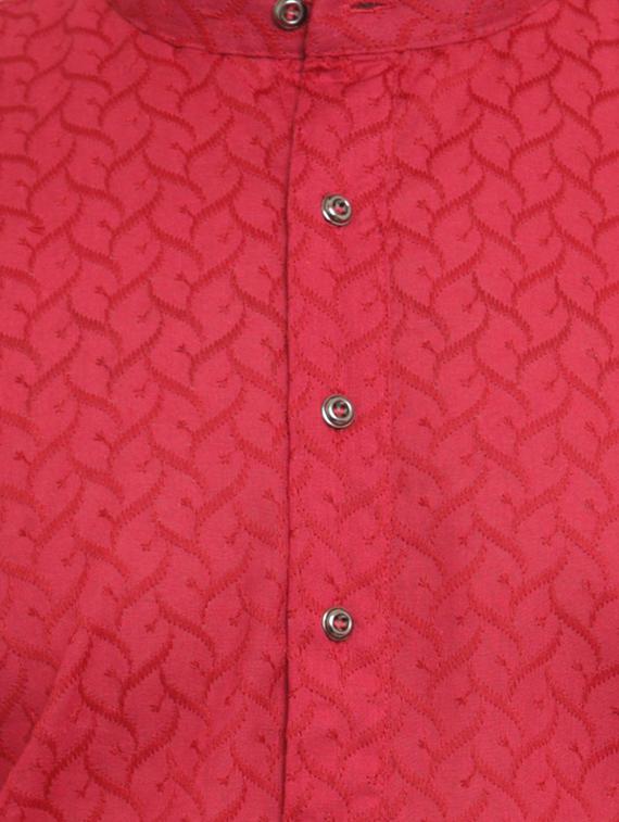 red cotton medium kurta - 15252433 - Zoom Image - 4
